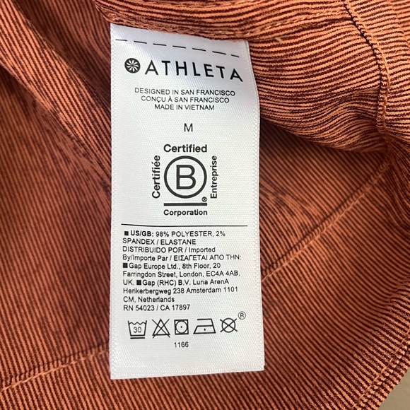 {Athleta} Echo Button Down Short Sleeve Top in Rust - Womens Medium - Picture 8 of 10